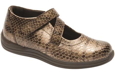 Drew Orchid - Women's Criss Cross Velcro Strap Shoe - Bronze Print