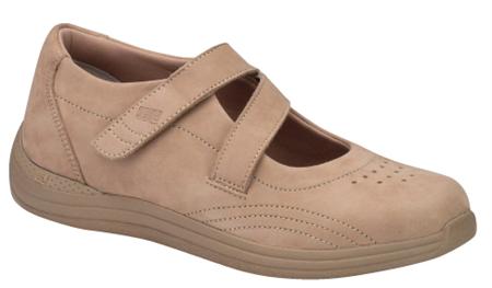Drew Orchid - Women's Criss Cross Velcro Strap Shoe - Taupe Nubuck