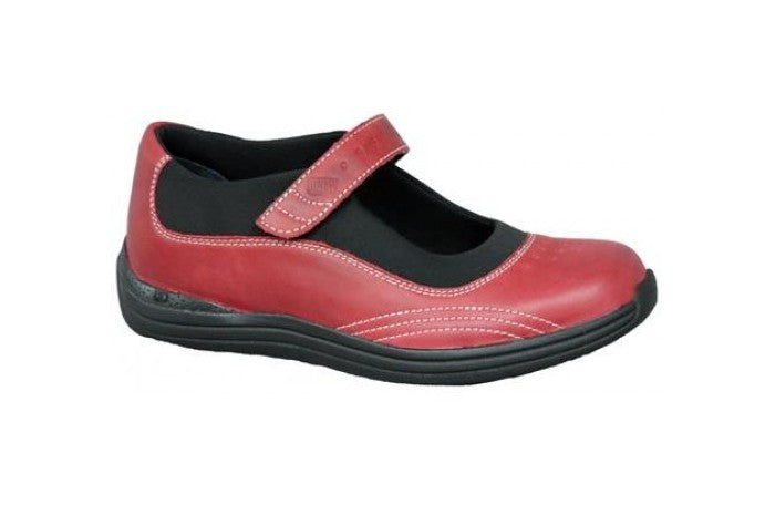 Drew Rose - Women's Mary Jane Velcro Strap Shoe - Red