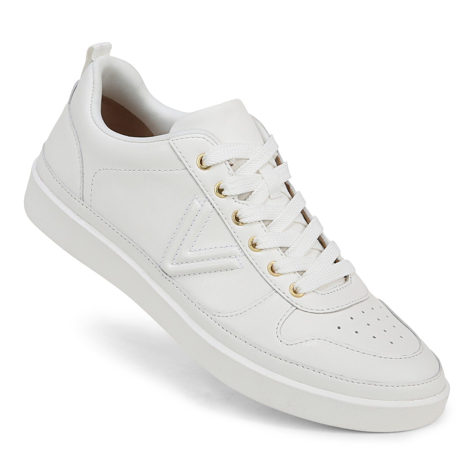 Vionic Elise Women's Leather Casual Comfort Sneakers - White - ELISE-J0746L5100-WHITE-13fl-med
