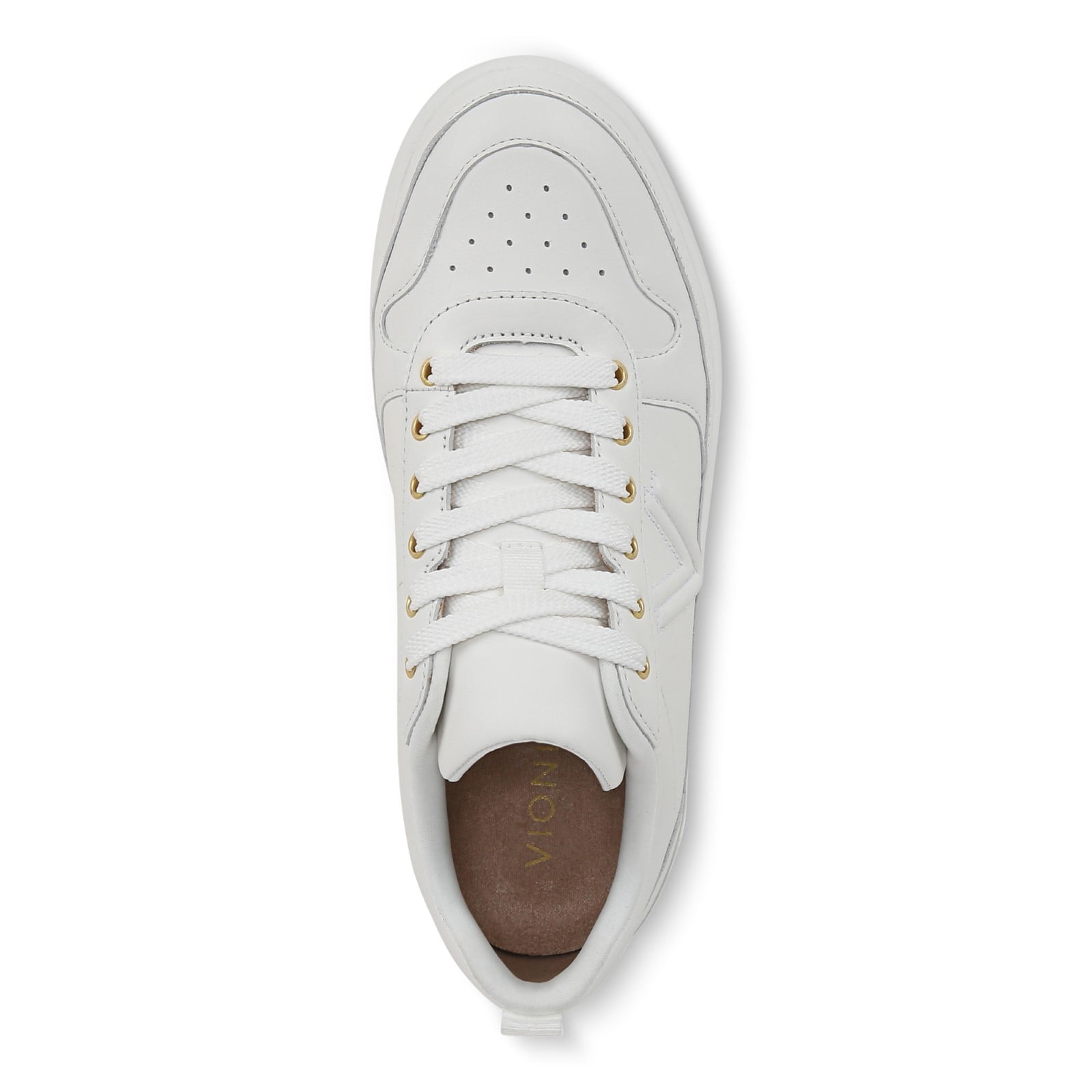 Vionic Elise Women's Leather Casual Comfort Sneakers - White - Top