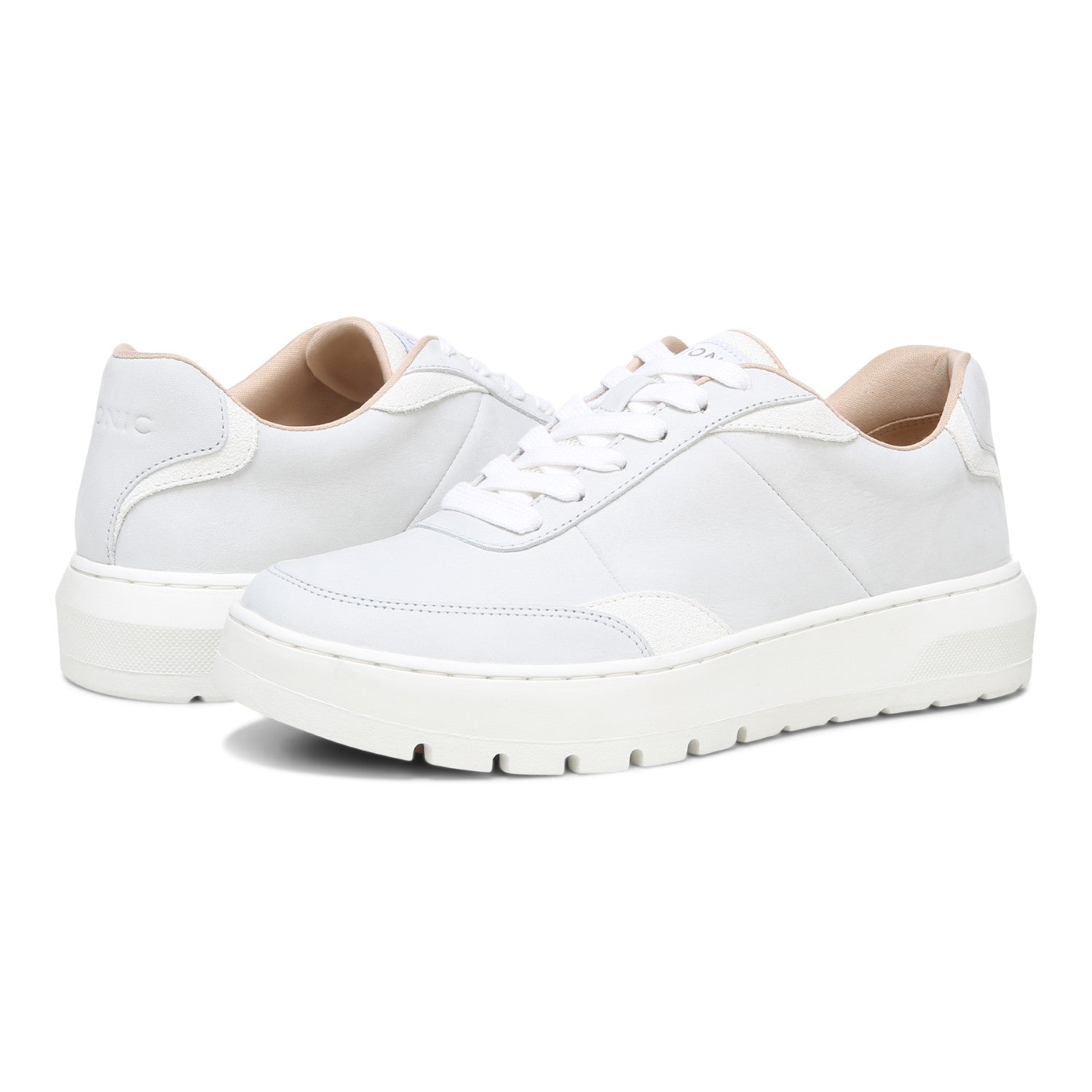 Vionic Elsa Womens Oxford/Lace Up Casual - White Nubuck pair left angle