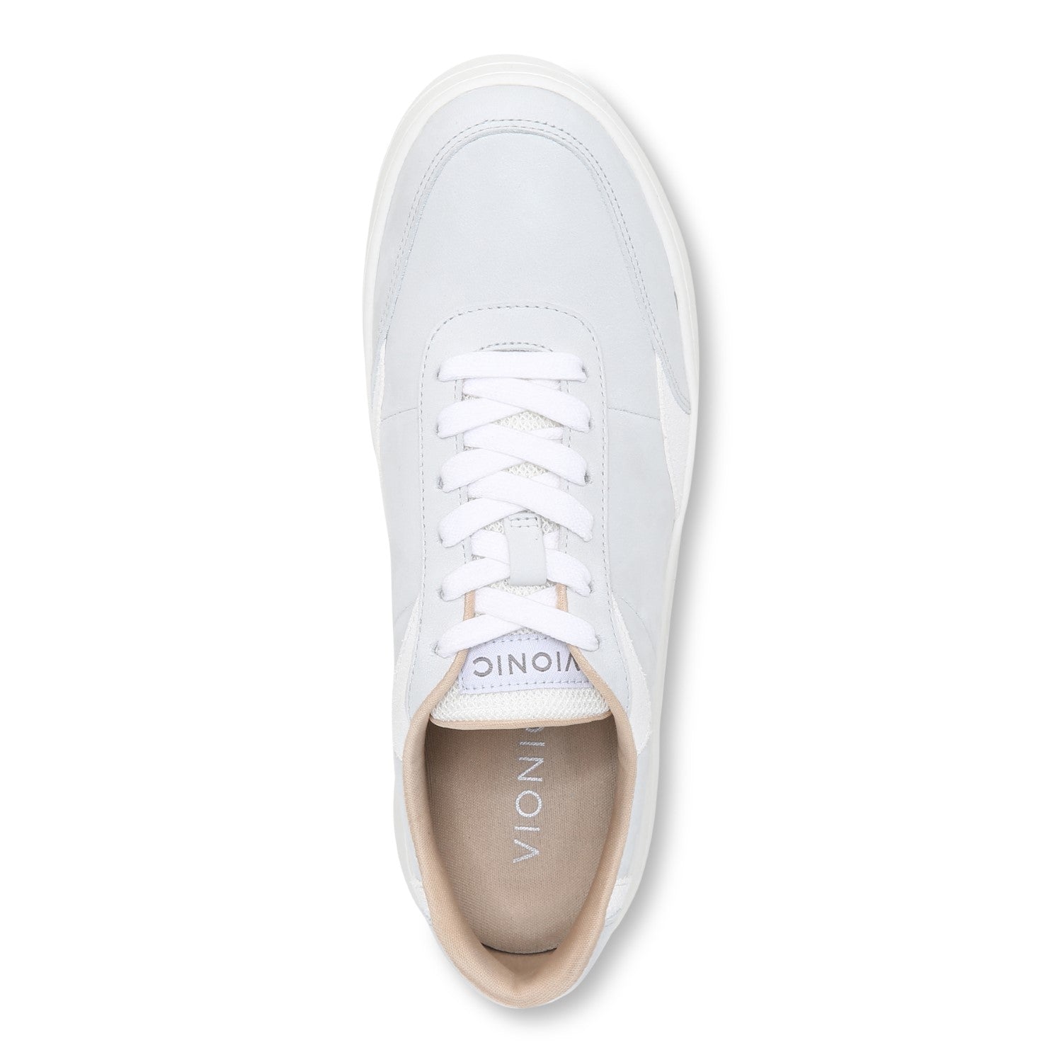 Vionic Elsa Womens Oxford/Lace Up Casual - White Nubuck Top