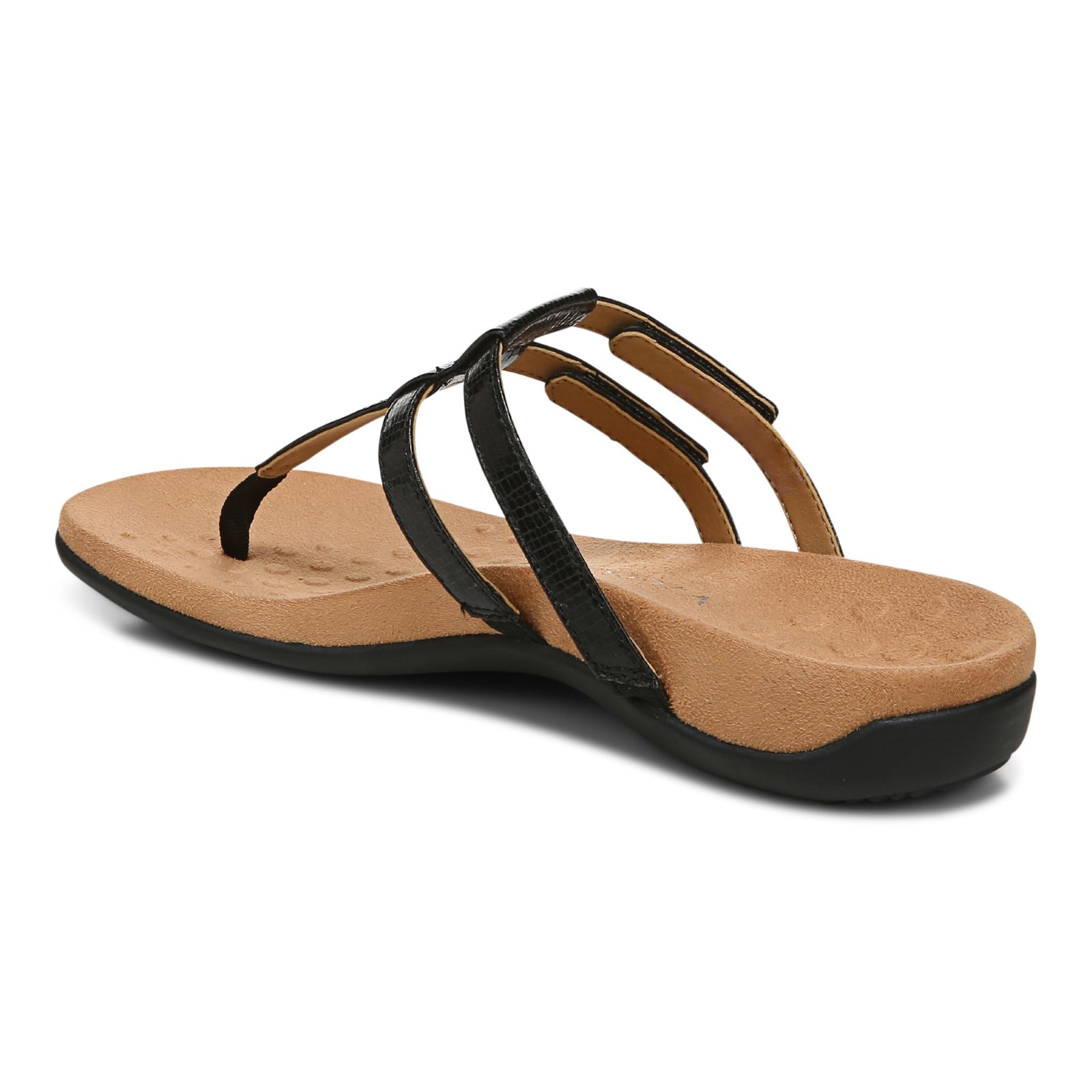 Vionic Elvia - Women's Adjustable Slip-on Orthotic Sandal  - Black Syn Back angle