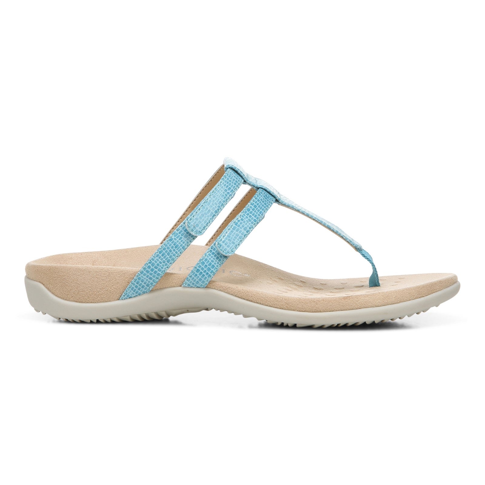 Vionic Elvia - Women's Adjustable Slip-on Orthotic Sandal  - Porcelain Blue Syn Right side