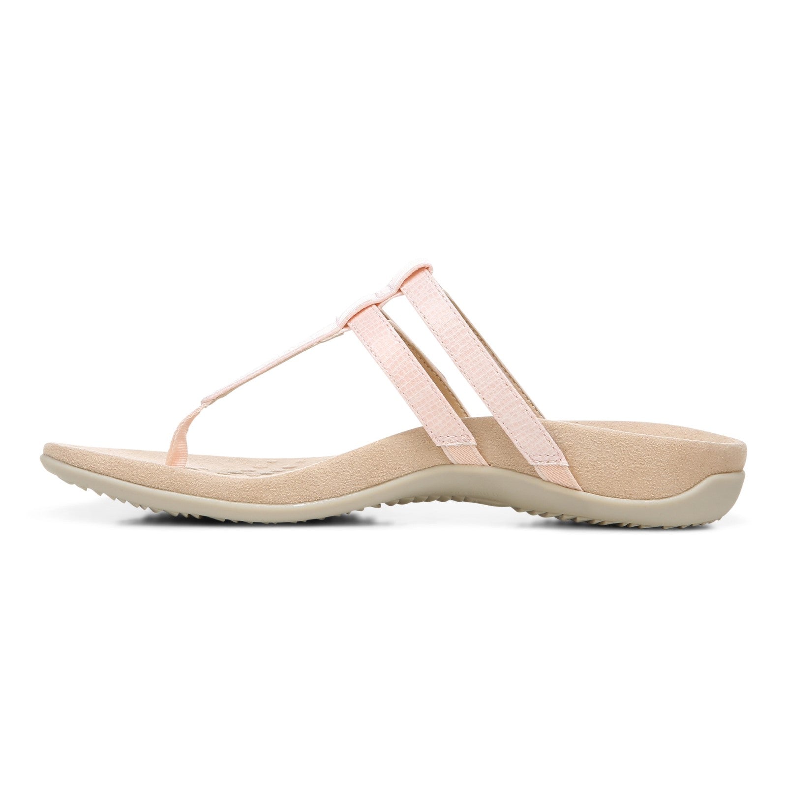 Vionic Elvia - Women's Adjustable Slip-on Orthotic Sandal  - Cloud Pink Syn Left Side