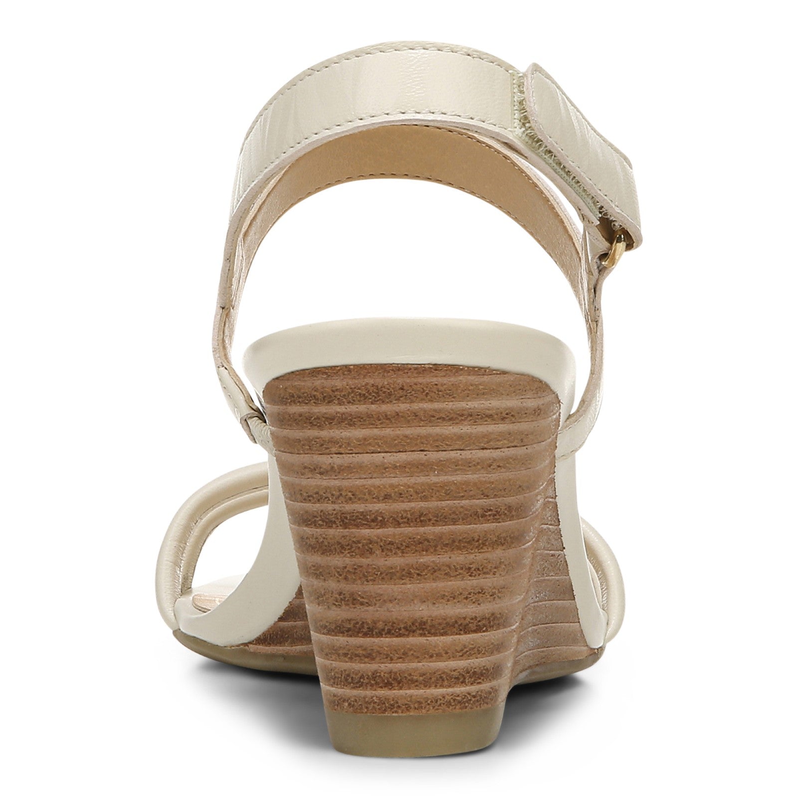 Vionic Emmy Woemn's Backstrap Wedge Sandal - Cream Embossed - Back