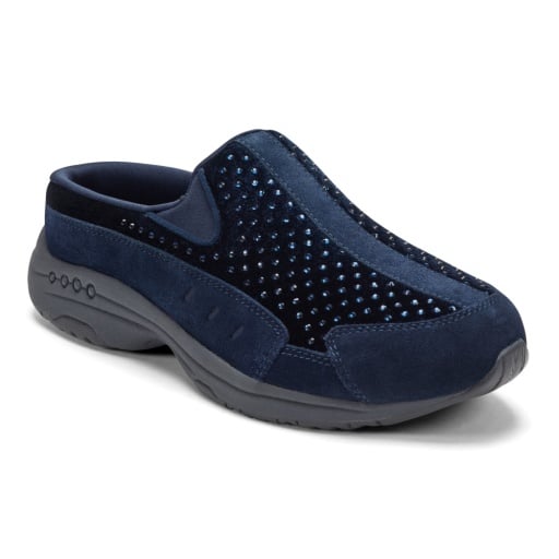 Easy Spirit Traveltime Navy Velvet Rhinestone Women's Slip-On Mule - Navy Velvet/Rhinestone - view 1