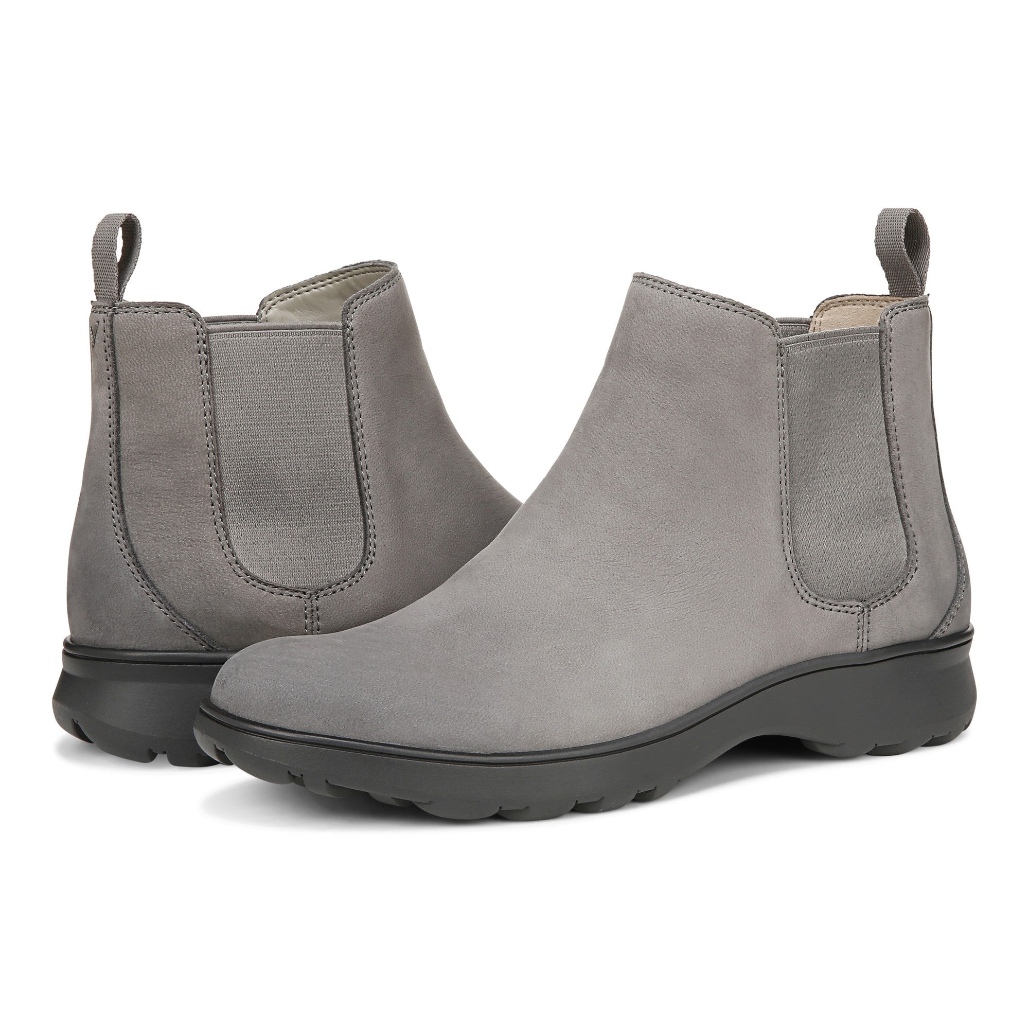 Vionic Evergreen Womens Ankle/Bootie Shrtboot - Charcoal Nubuck - pair left angle