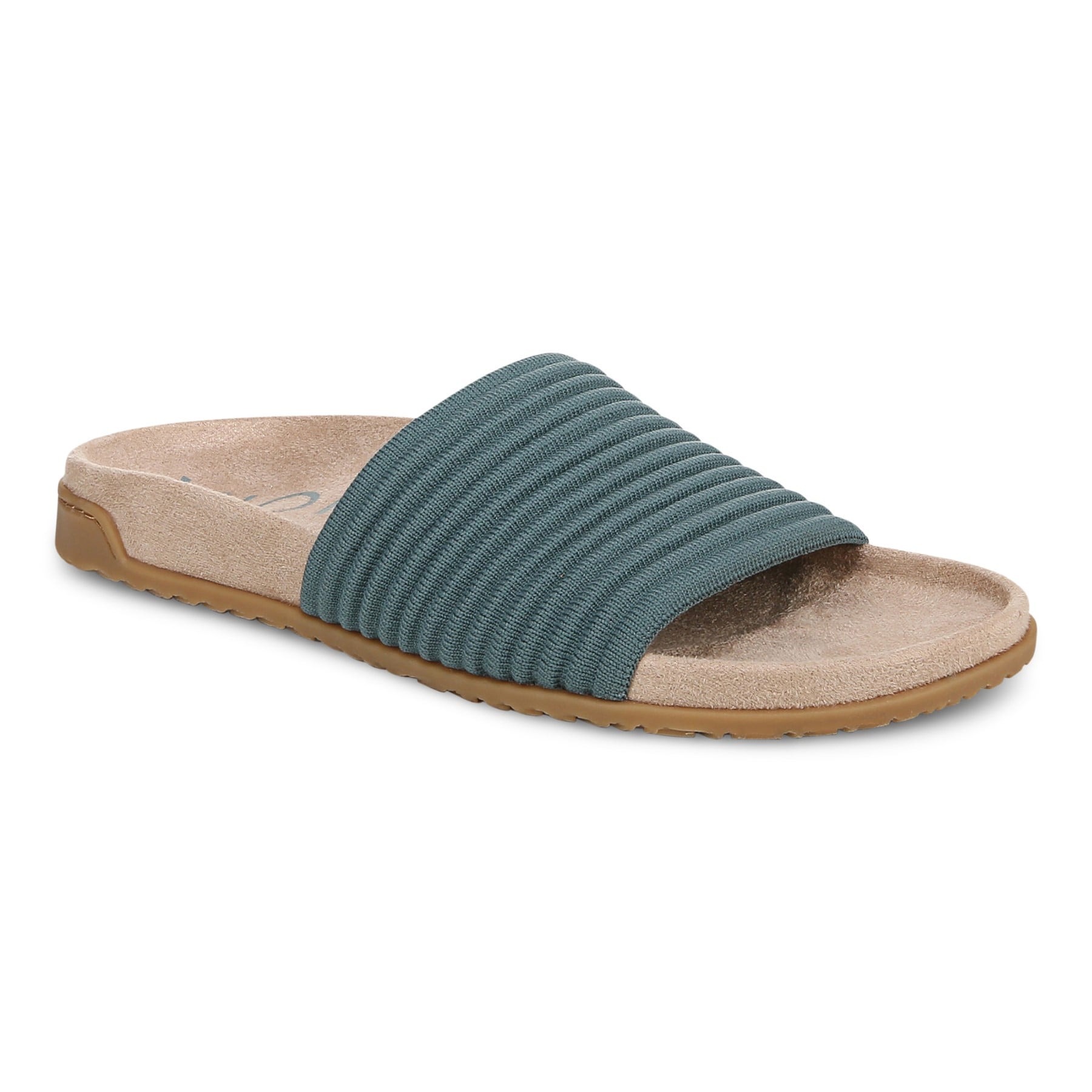 Vionic Evie Knit Women's Comfortable Supportive Slide Sandal in Bodega Blue