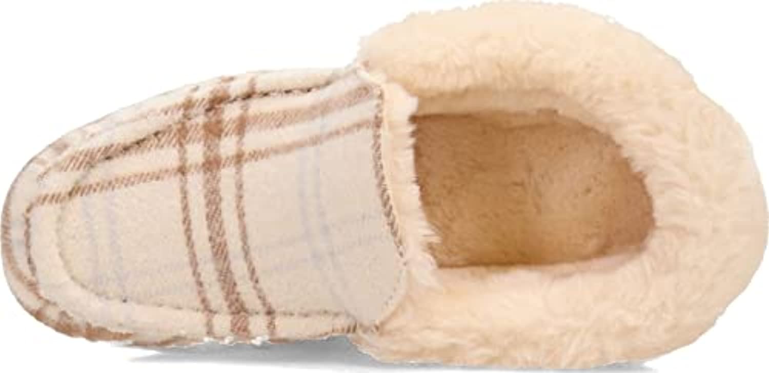 Lamo Aussie Moc Women's Slippers - Cream Plaid