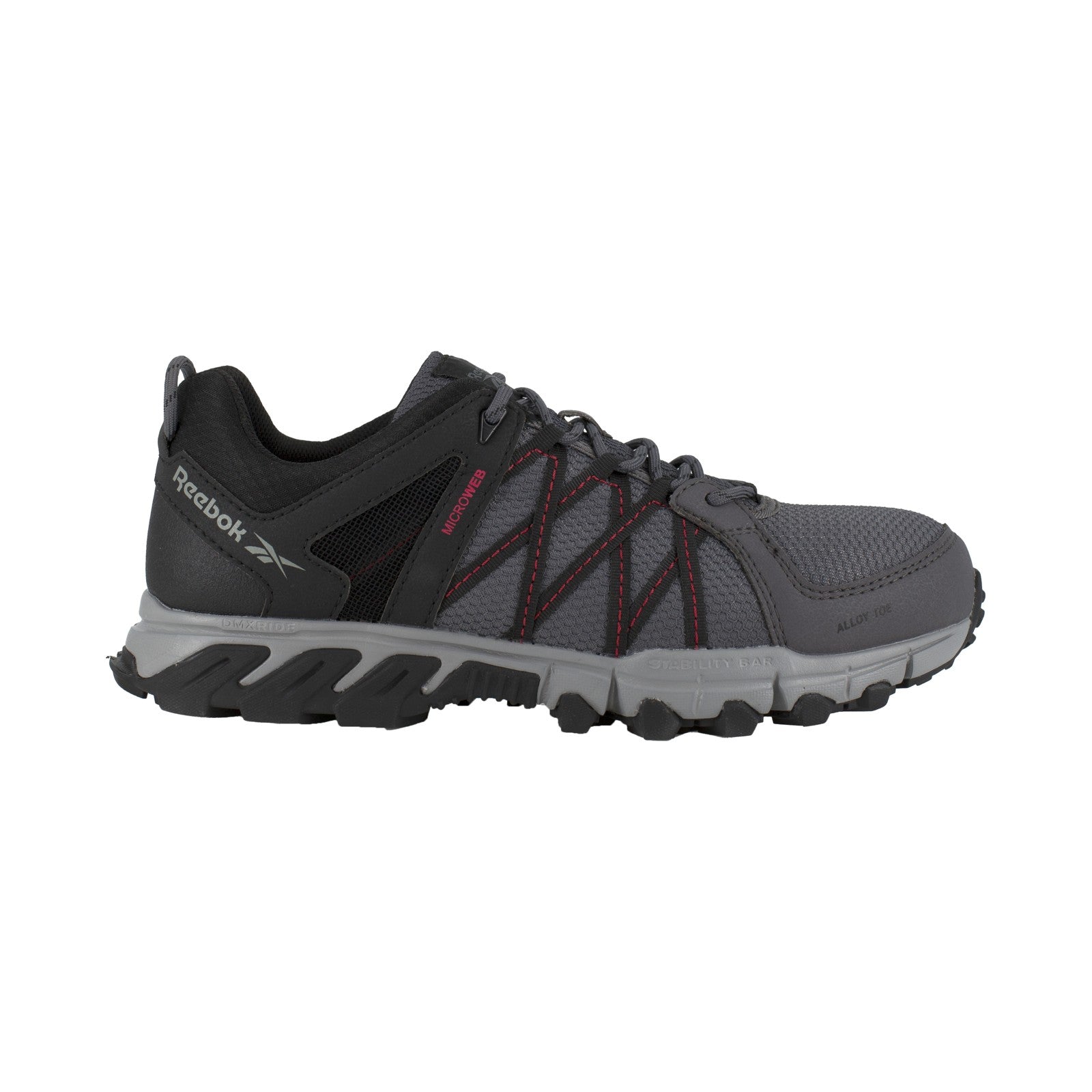 Reebok Men's RB3402 Grey, Black, and Red Trailgrip Work Alloy Toe Athletic - Grey and Black - view 01