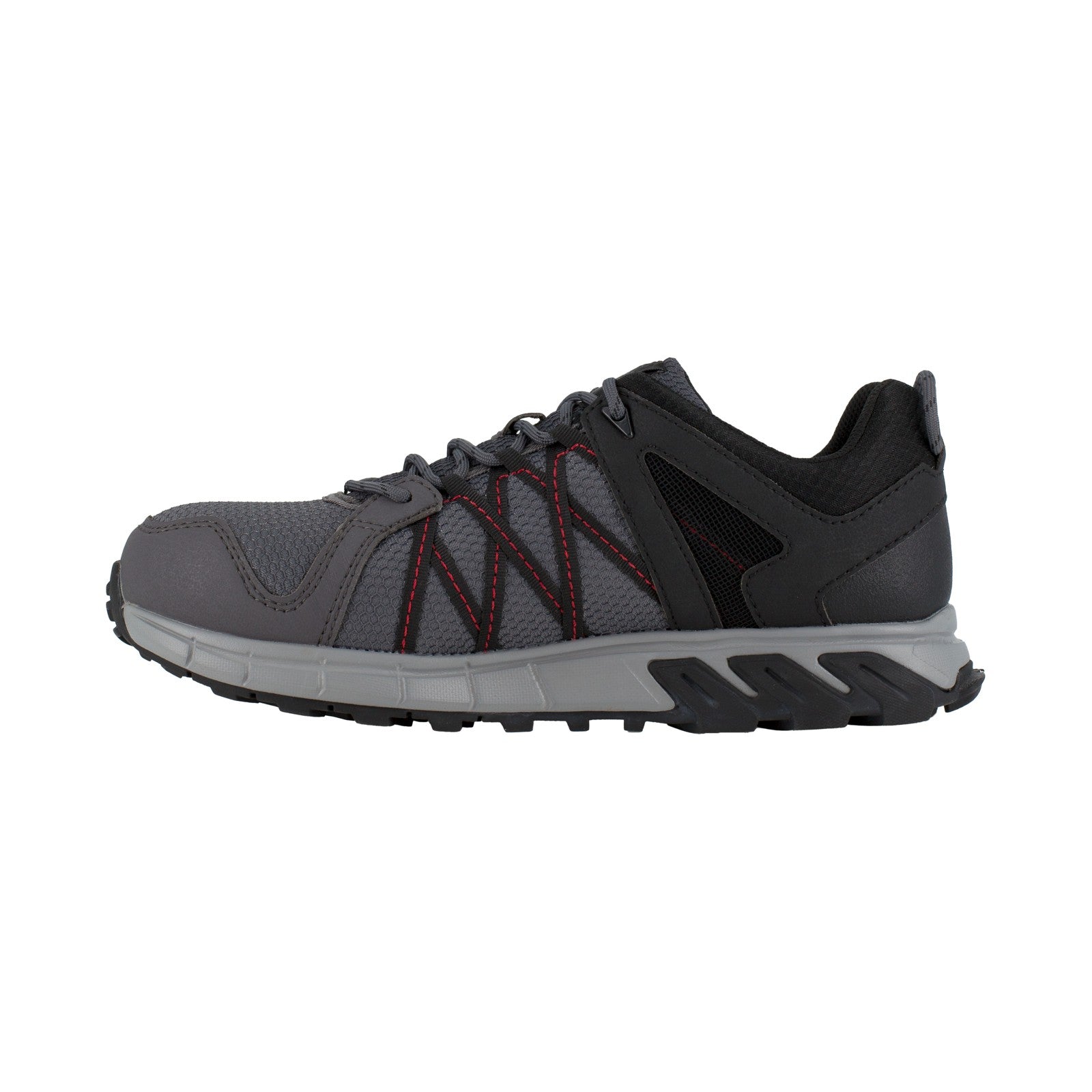 Reebok Men's RB3402 Grey, Black, and Red Trailgrip Work Alloy Toe Athletic - Grey and Black - view 04
