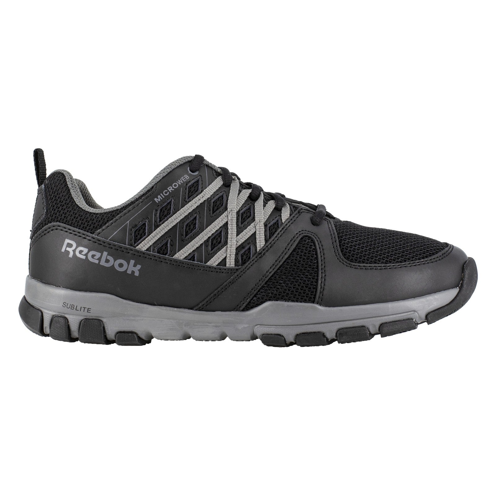 Reebok Work Women's Sublite Soft Toe Comfort Athletic Work Shoe ESD - Black with Grey Trim - view 01