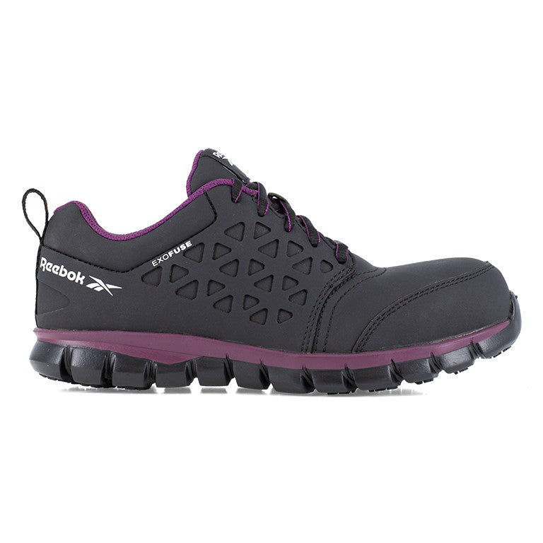 Reebok Women's RB492 Black and Plum Sublite Cushion Work Composite Toe Athletic - Black/Plum - view 01