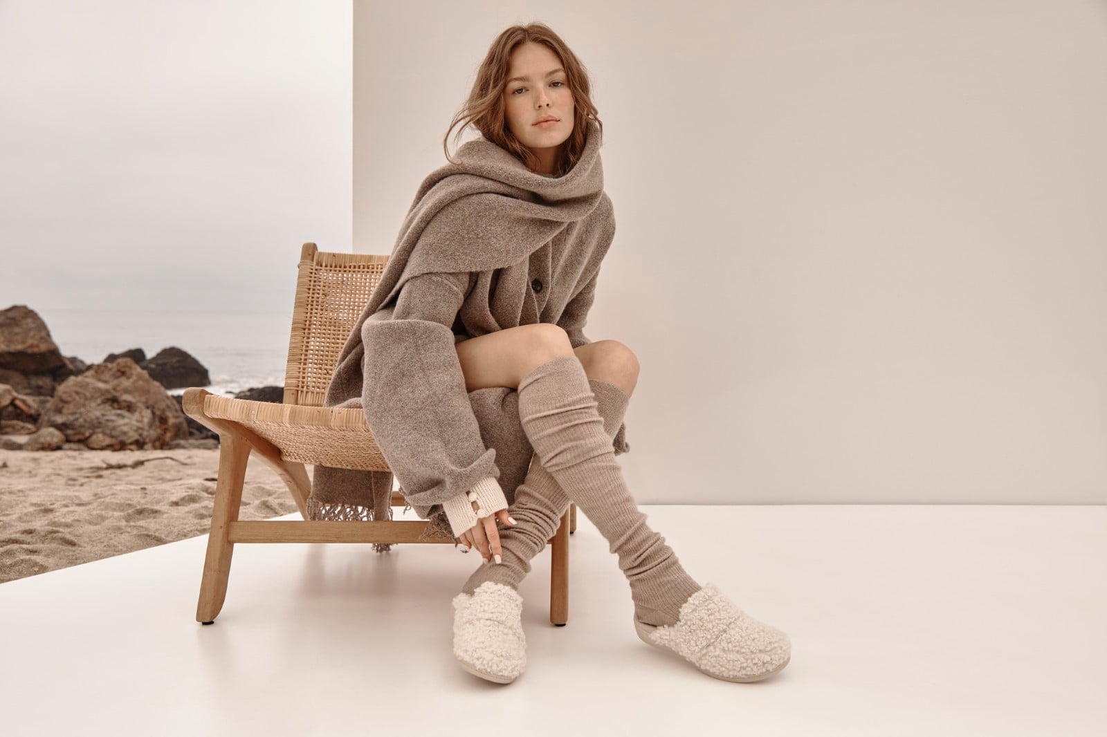 Vionic Gemma Ii womens Mule/Clog Slipper - Cream Shearling - 0044-med