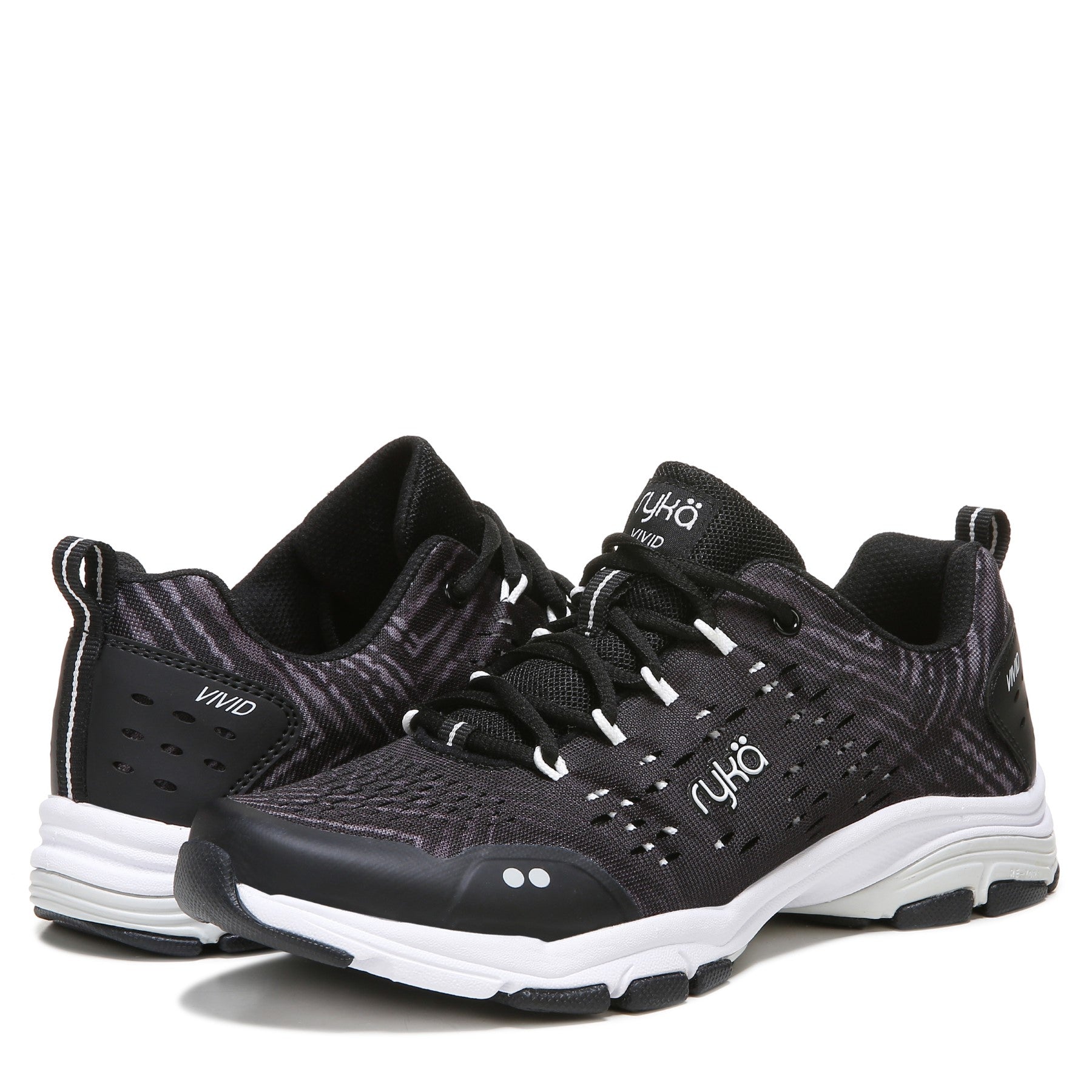 Ryka Vivid Rzx Women's Athletic Training Sneaker - Black - pair left angle