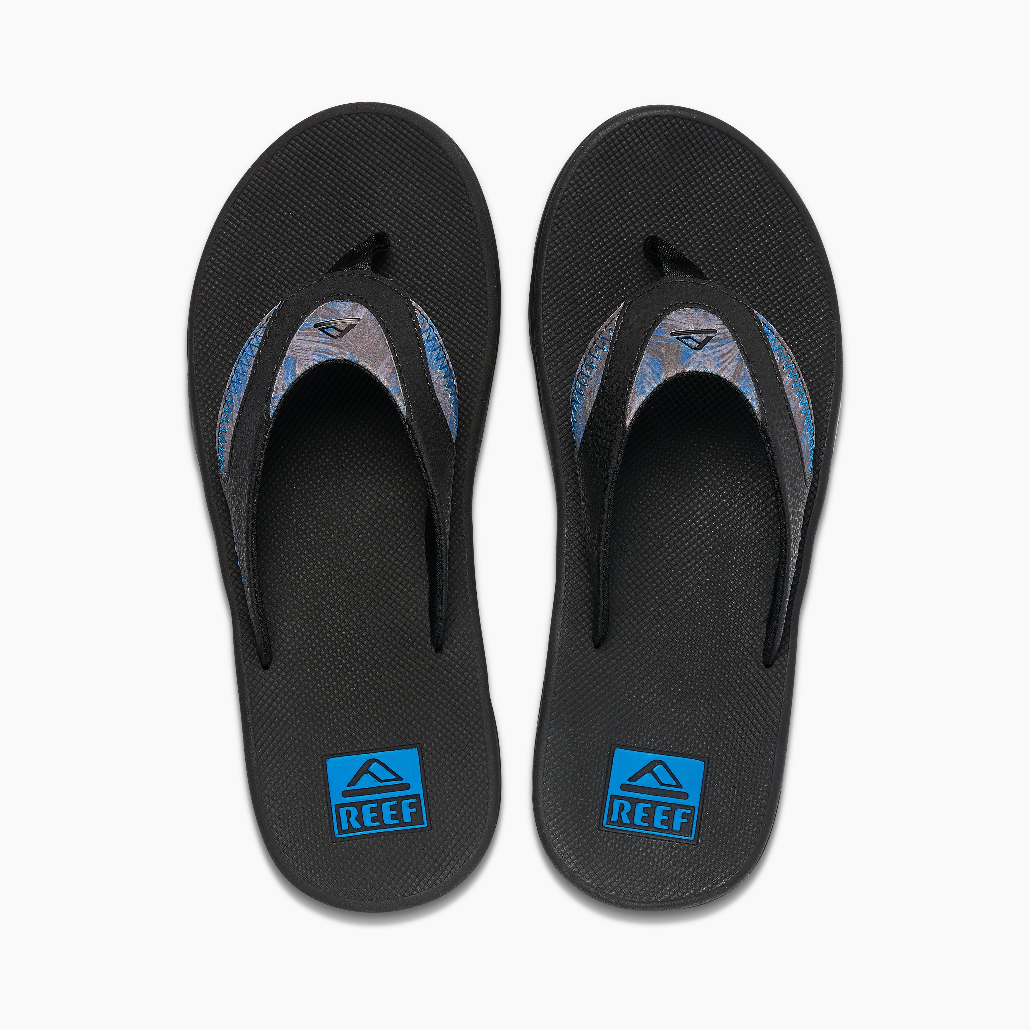Reef Fanning Men\'s Surfing Sandals - Black/pool Palm - Top