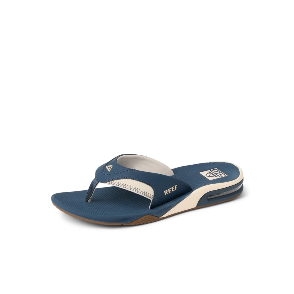 Reef Fanning Men's Comfort Beach Sandals in Navy/Oat