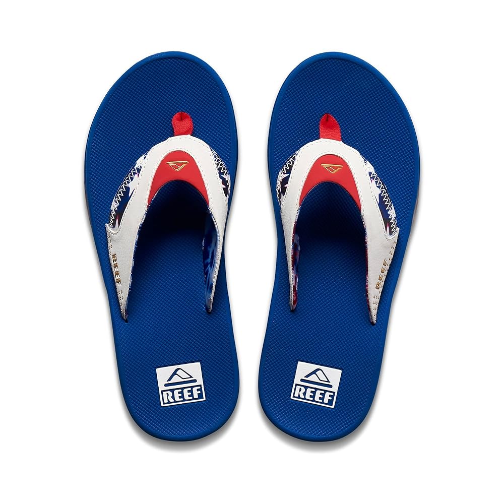 Reef Fanning Men's Comfort Beach Sandals - Red White And Blue