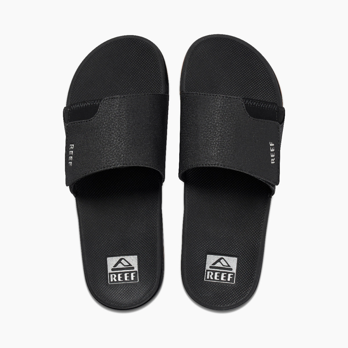 Reef Fanning Slide Men's Sandals - Black/silver - Top