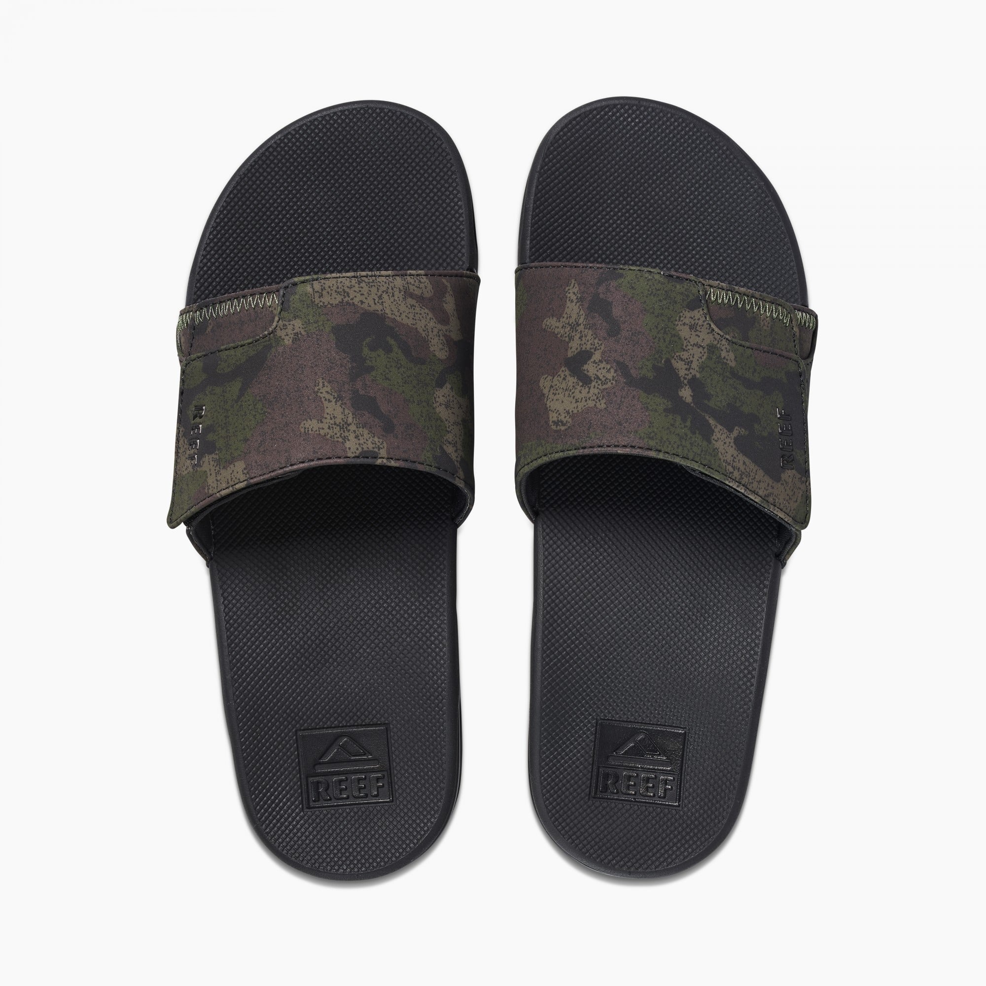 Reef Fanning Slide Men\'s Sandals - Olive Camo - Top