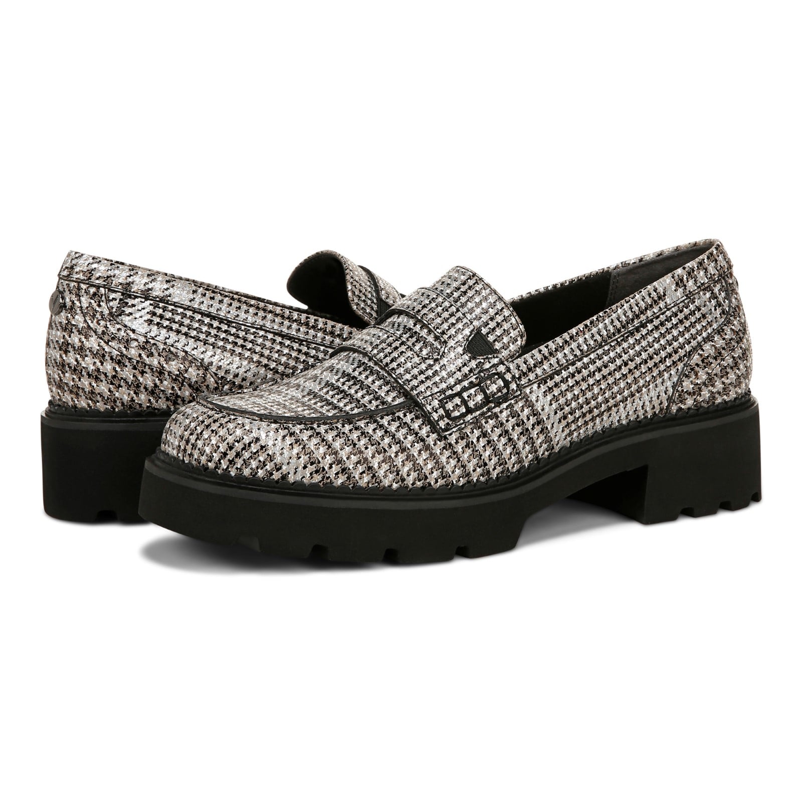 Vionic Fillmore womens Slip On/Loafer/Moc Shoe - Black/white - pair left angle