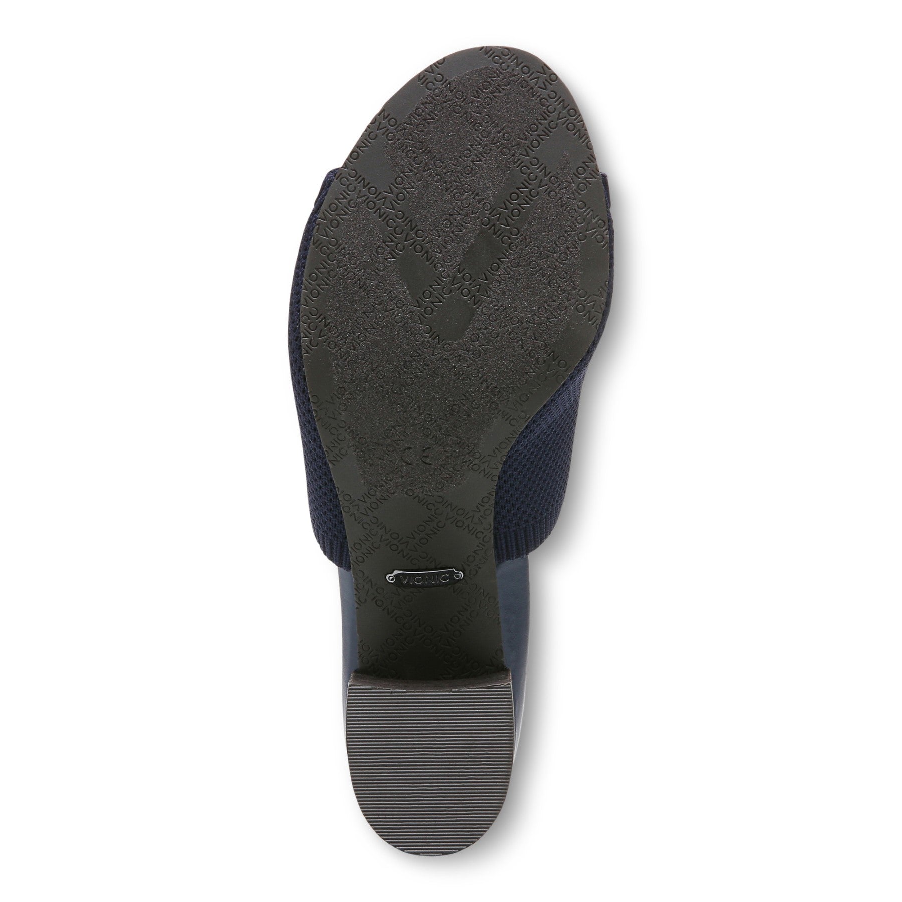 Vionic Fleur Women's Slide Heeled Sandals - Navy Knit - Bottom