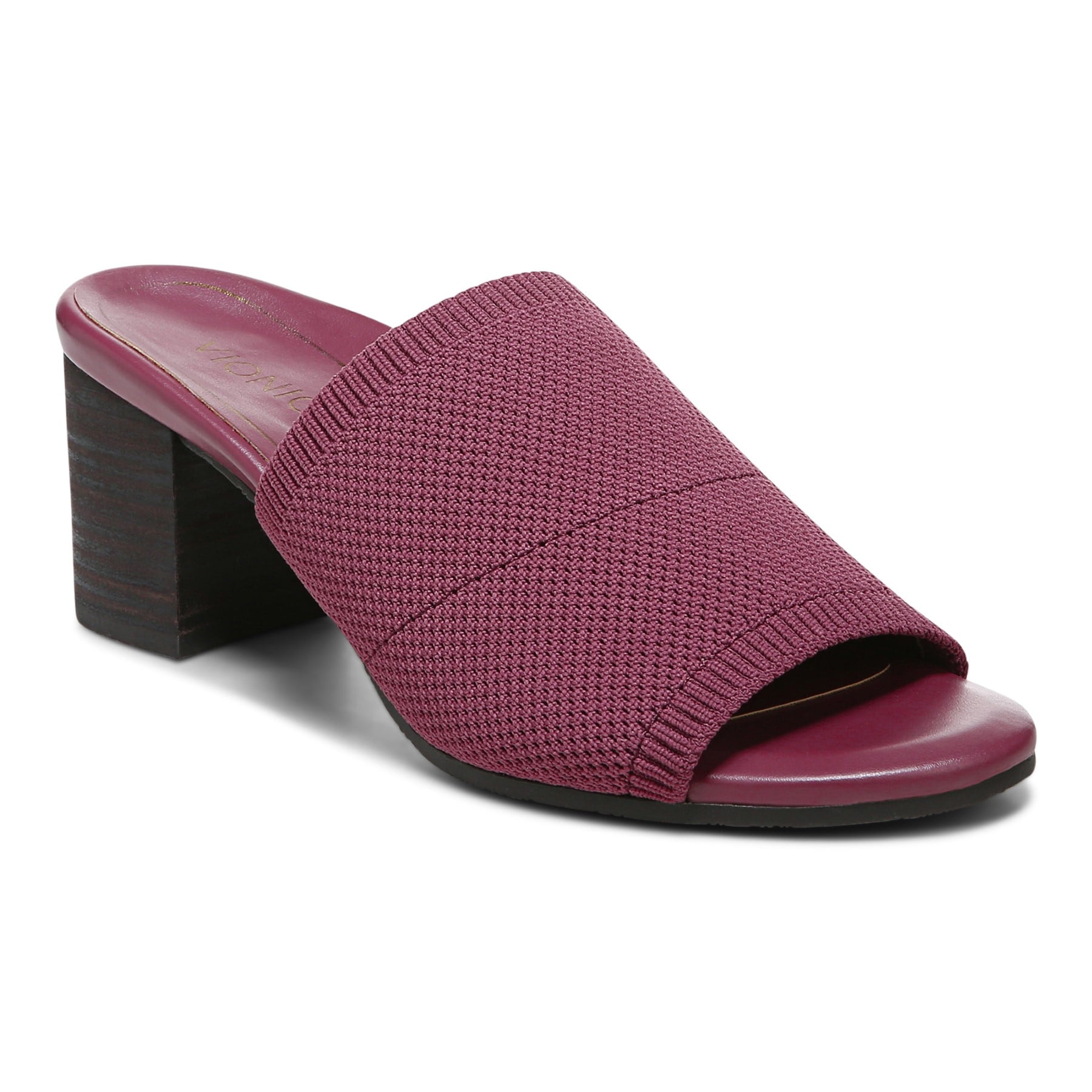 Vionic Fleur Women's Slide Heeled Sandals - Shiraz Knit - Angle main