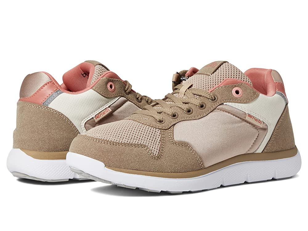 Friendly Shoes Women's Excursion Mid Top Adaptive Sneaker - Cafe Au Lait