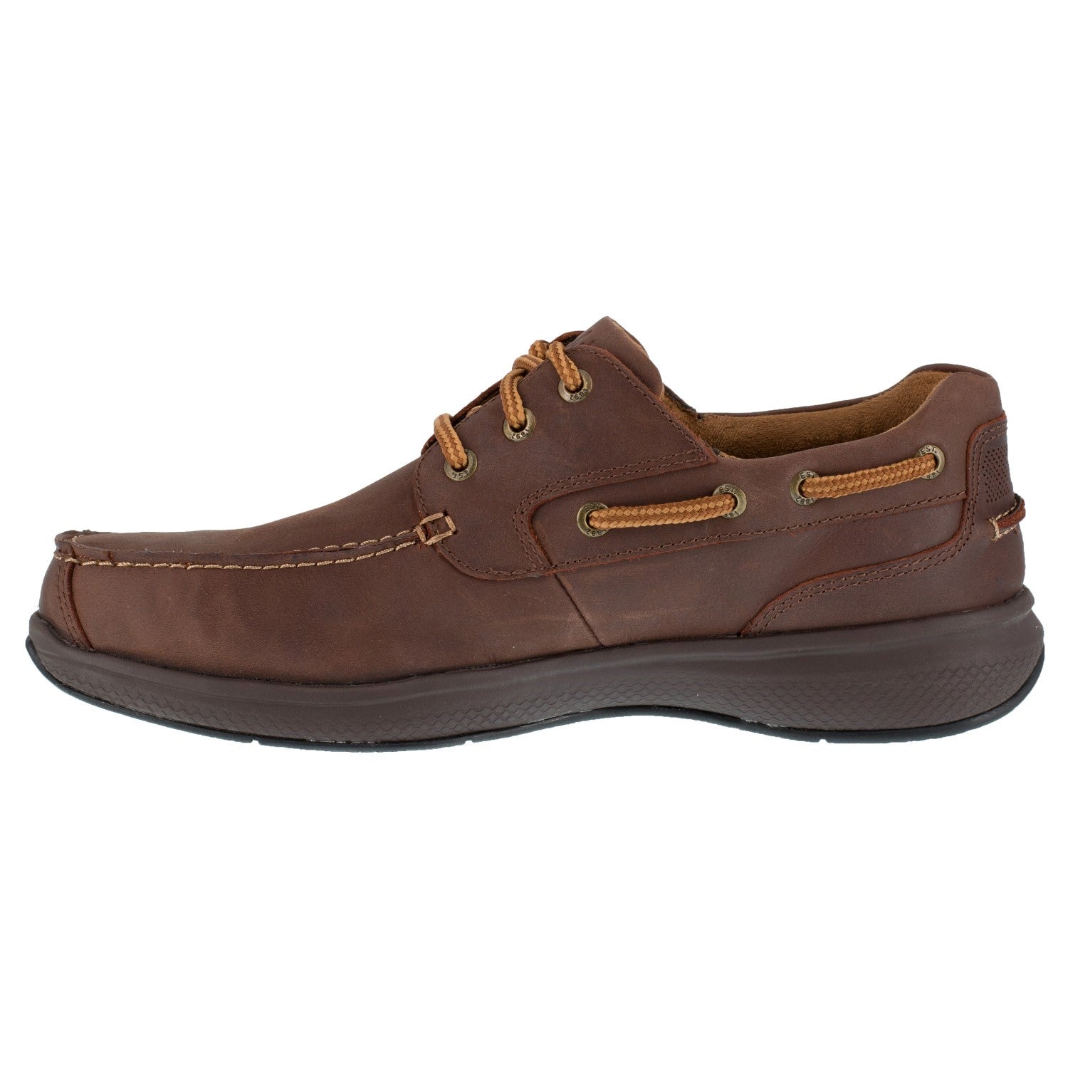 Florsheim Men's Bayside Steel Toe Shoe in Brown Size 7.0W