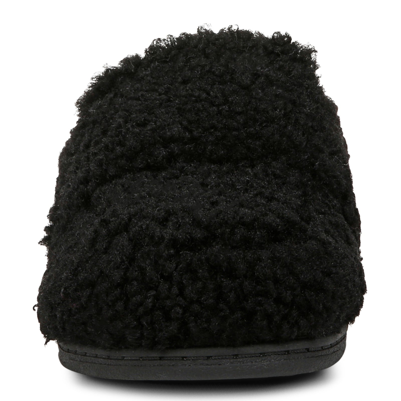 Vionic Gemma Ii womens Mule/Clog Slipper - Black Shearling - Front