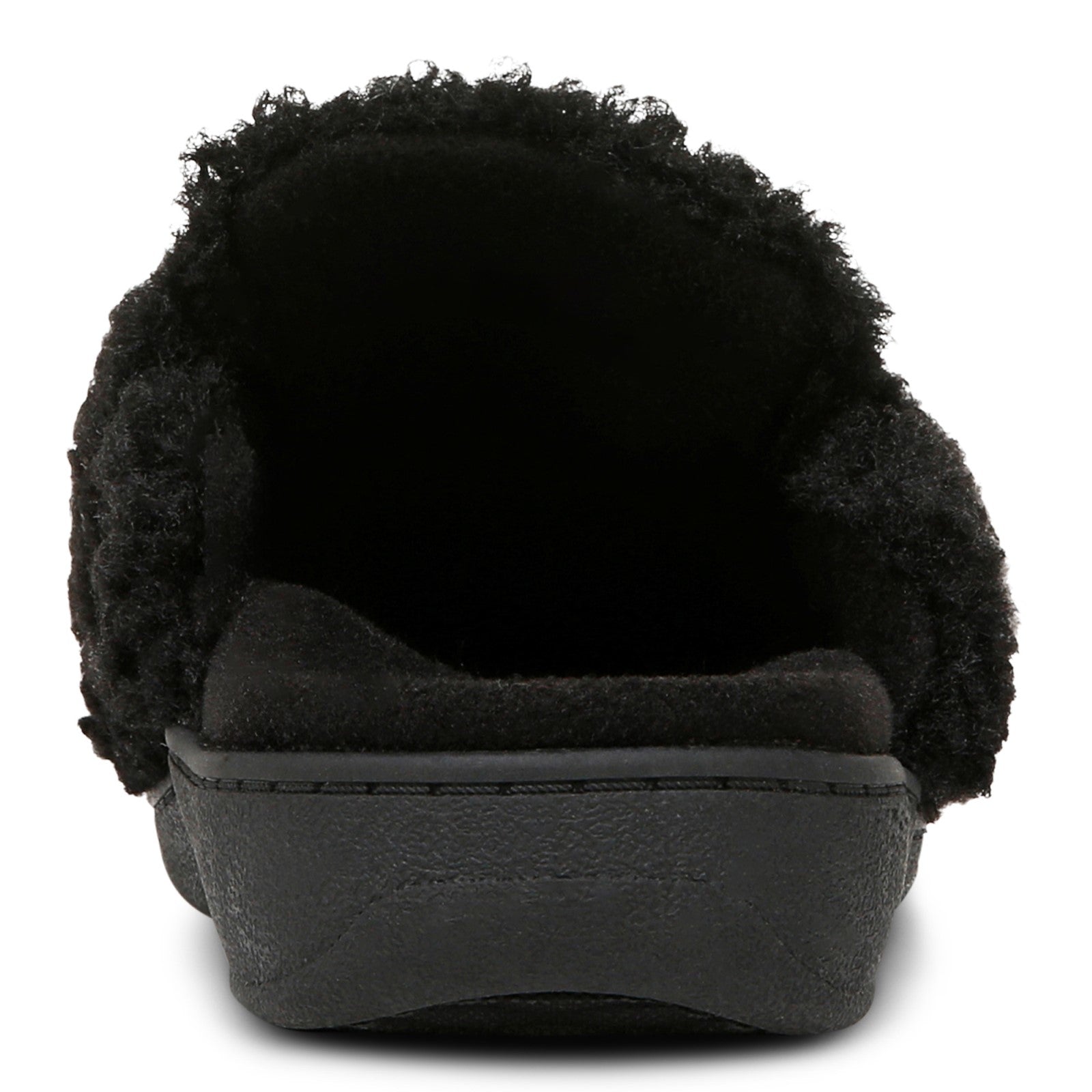 Vionic Gemma Ii womens Mule/Clog Slipper - Black Shearling - Back