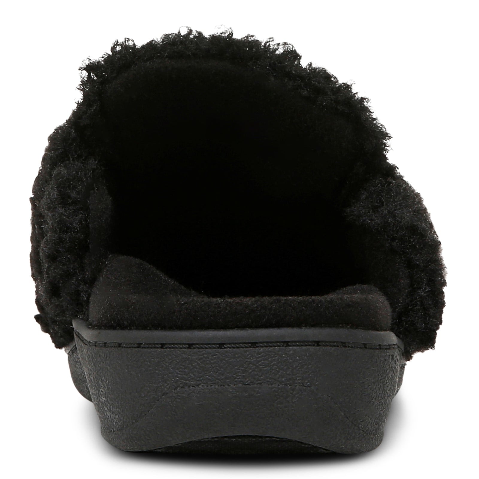 Vionic Gemma Ii womens Mule/Clog Slipper - Black Shearling - Back