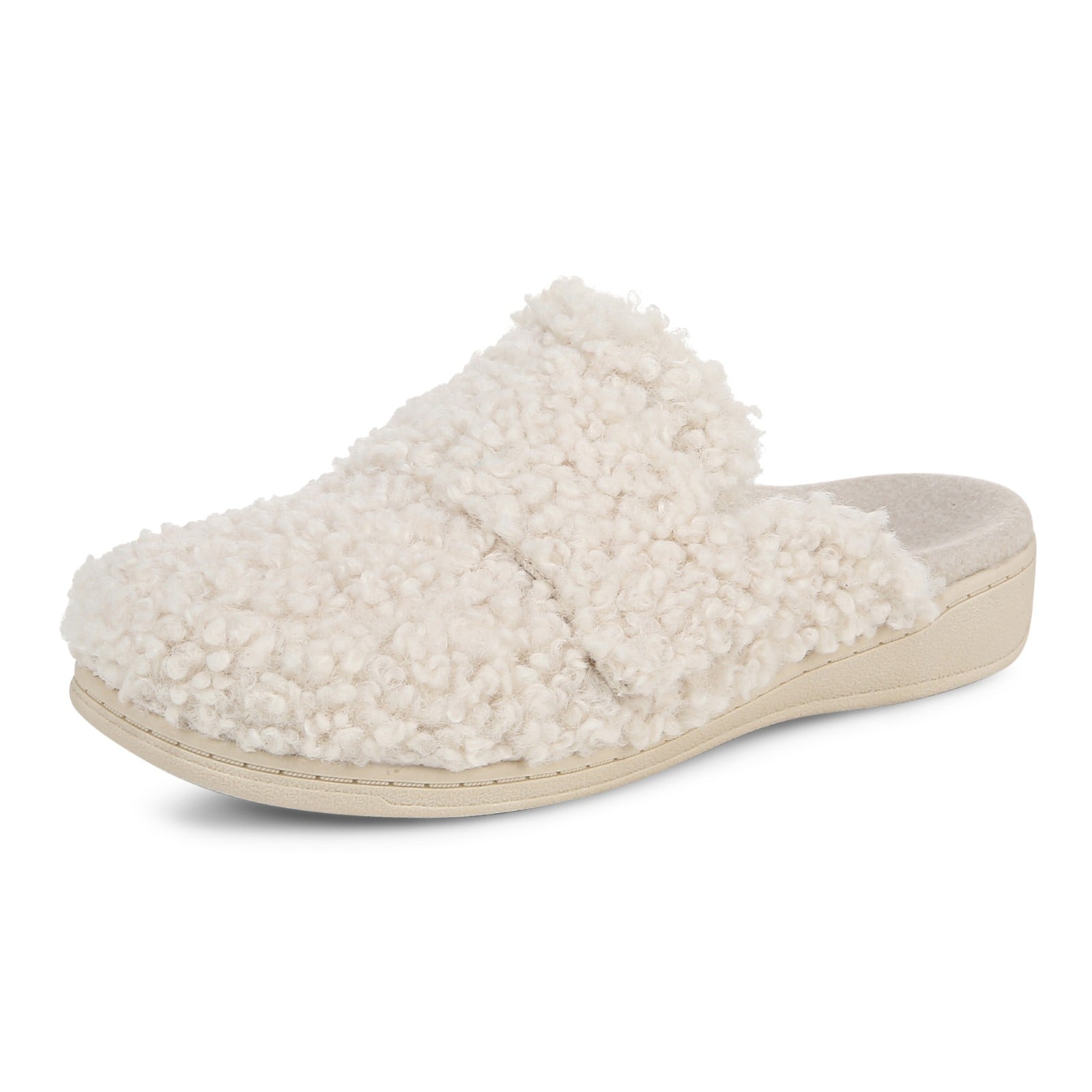 Vionic Gemma Ii womens Mule/Clog Slipper - Cream Shearling - Left angle