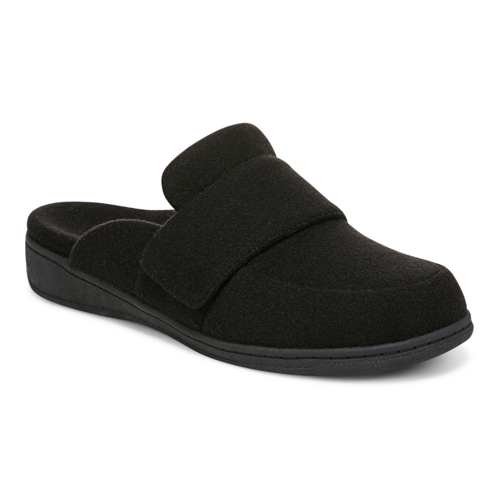 Vionic Gemma II Women's Mule/Clog Slipper - Black Flannel - Angle main