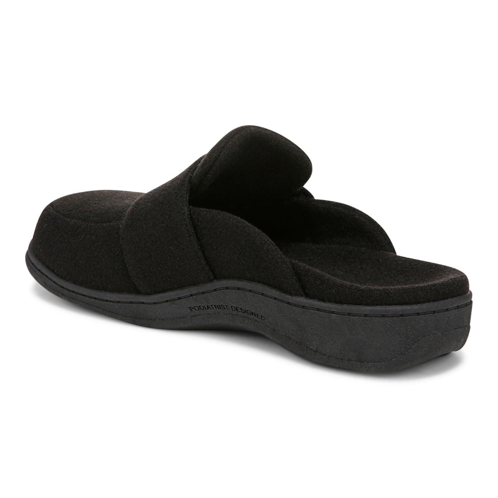 Vionic Gemma II Women's Mule/Clog Slipper - Black Flannel - Back angle
