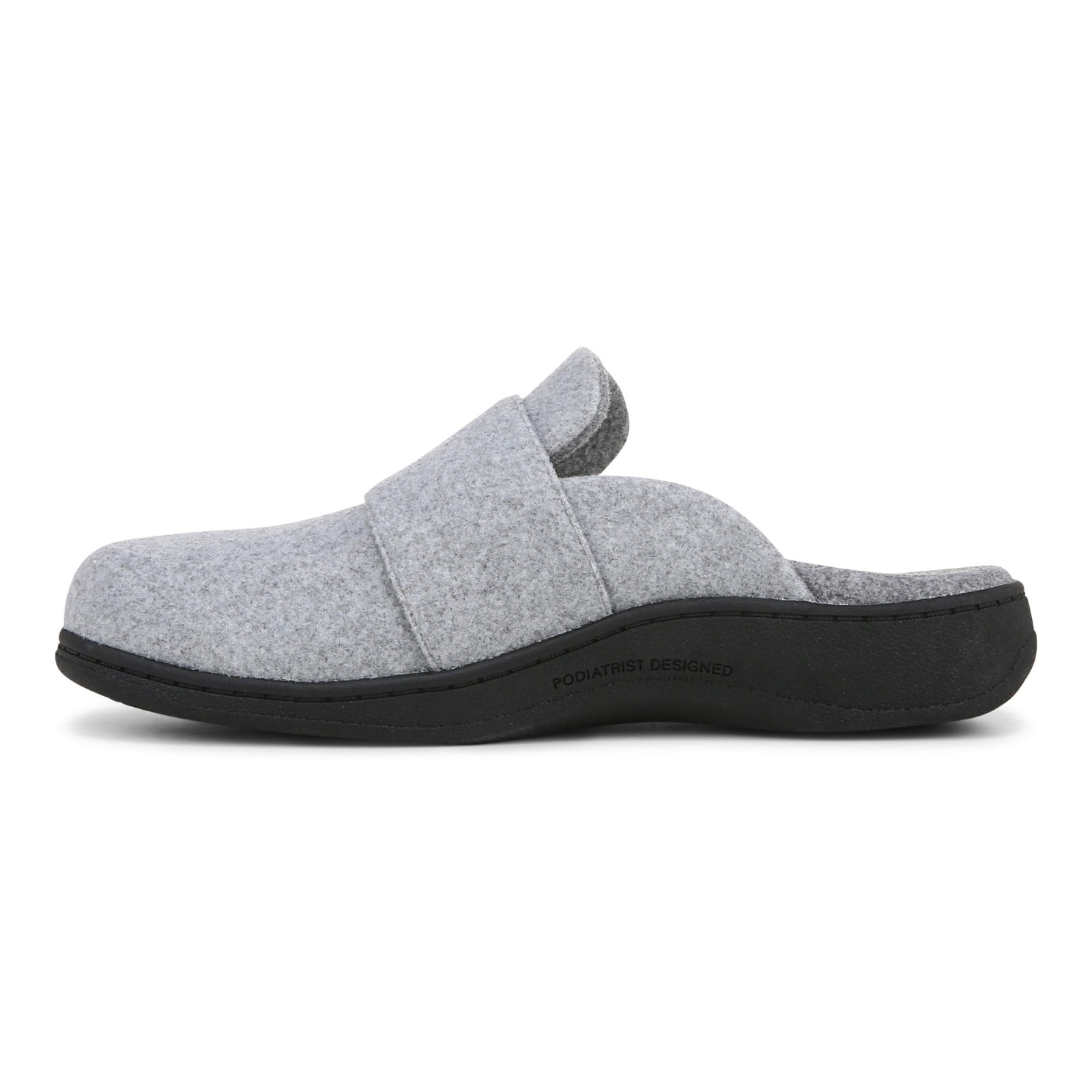 Vionic Gemma Ii womens Mule/Clog Slipper - Light Grey Flannel - Left Side