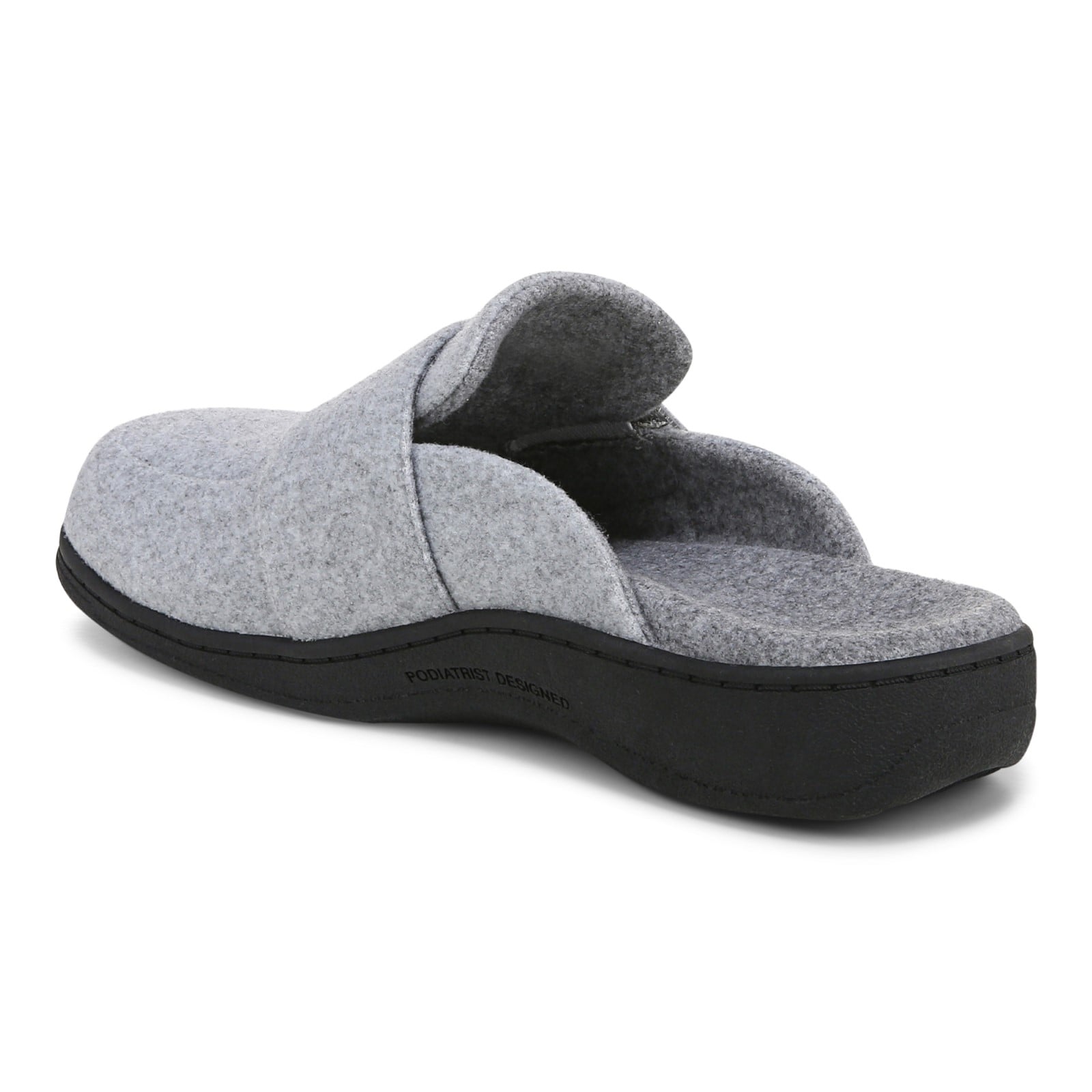 Vionic Gemma Ii womens Mule/Clog Slipper - Light Grey Flannel - Back angle