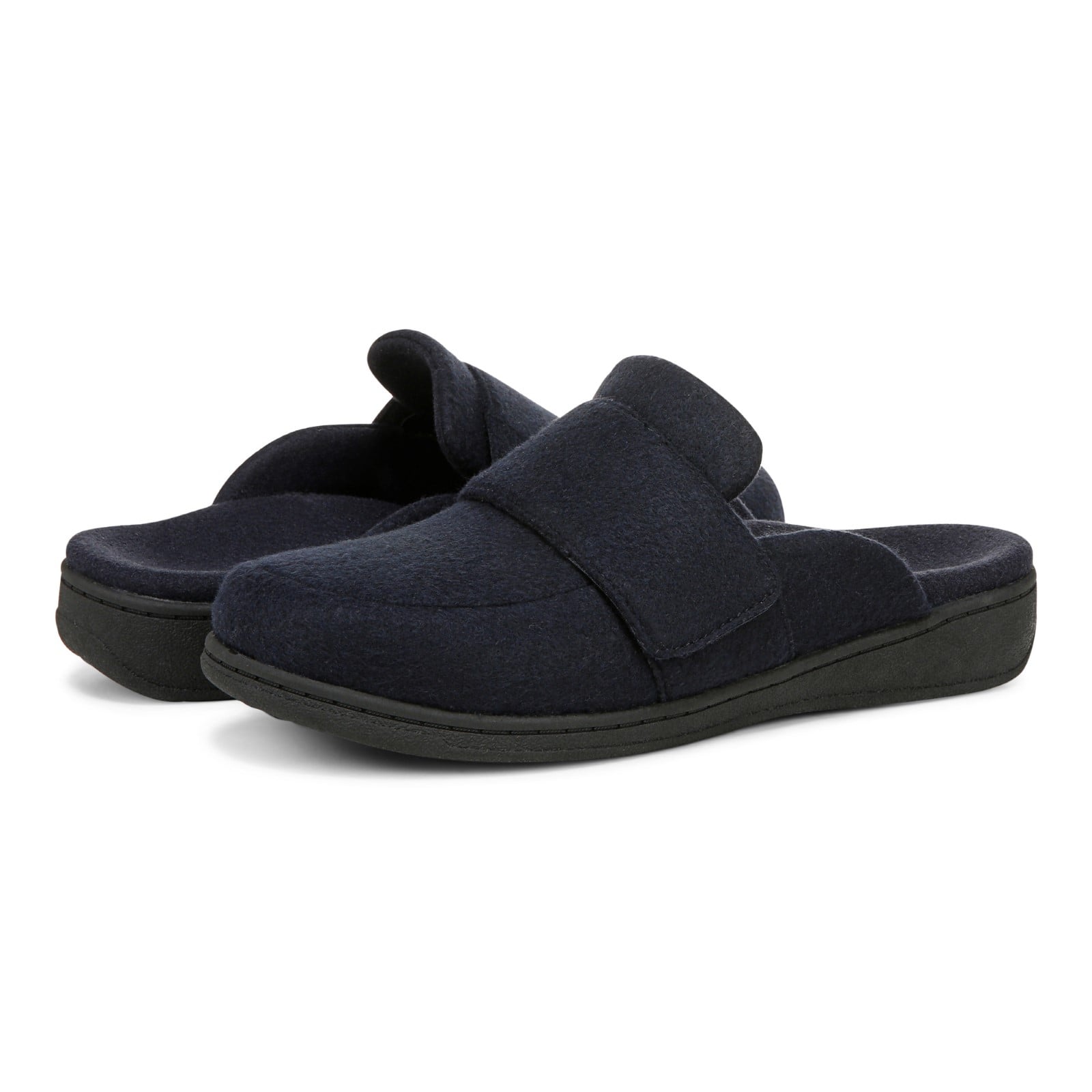 Vionic Gemma Ii womens Mule/Clog Slipper - Navy Wool - pair left angle