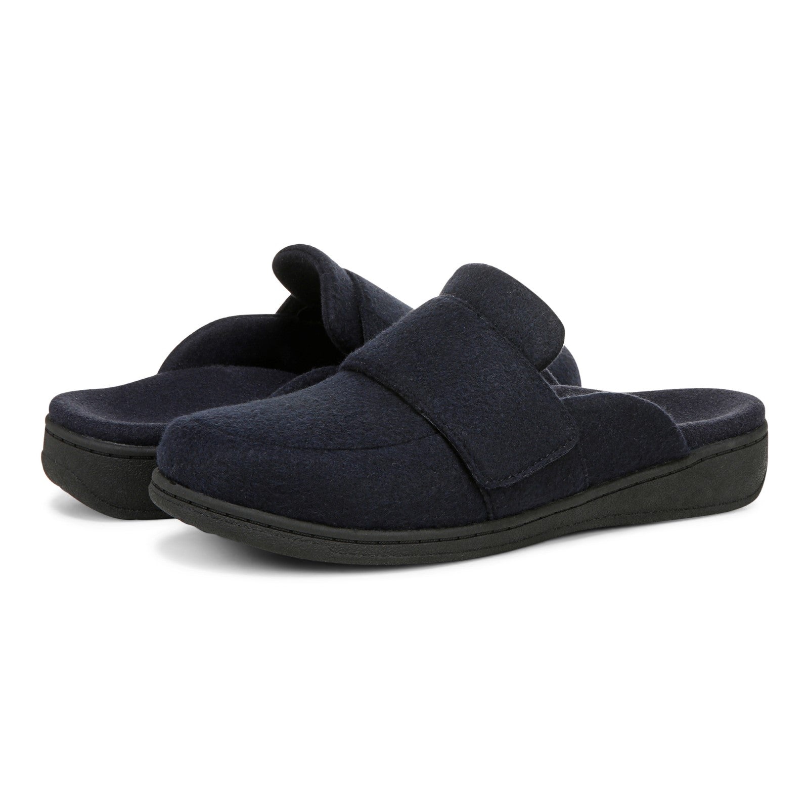 Vionic Gemma Ii womens Mule/Clog Slipper - Navy Wool - pair left angle