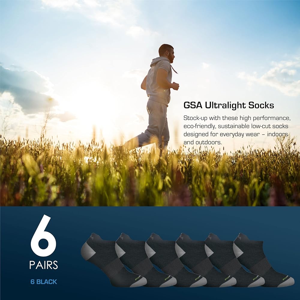 GSA OrganicPlus+ Low Cut Ultralight Men's Socks - Black