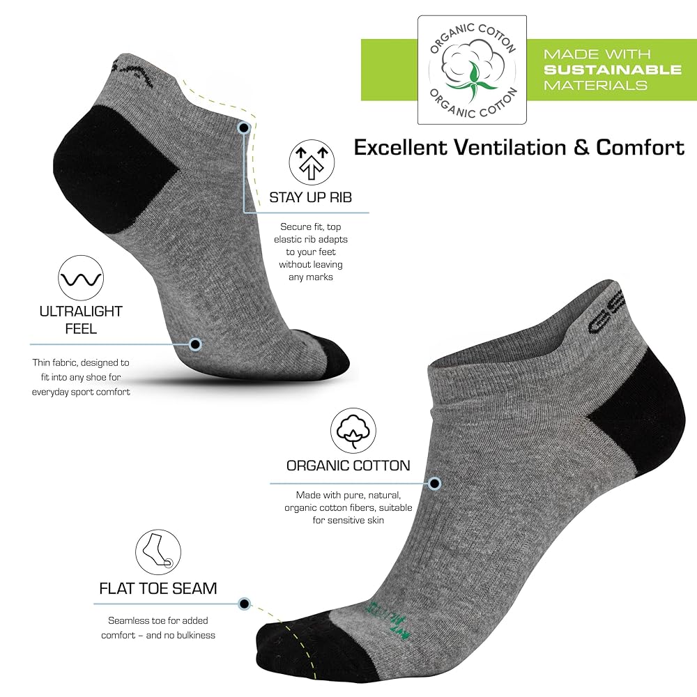 GSA OrganicPlus+ Low Cut Ultralight Men's Socks - Multipack