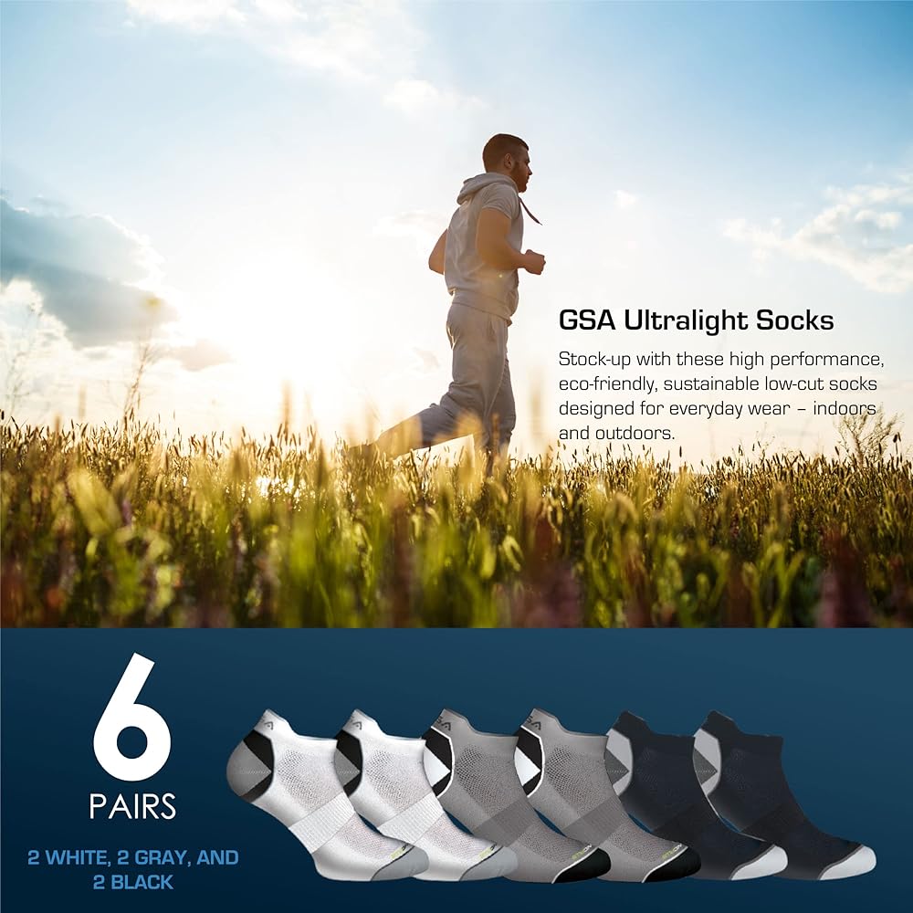 GSA OrganicPlus+ Low Cut Extra Cushioned Men's Socks - Multipack