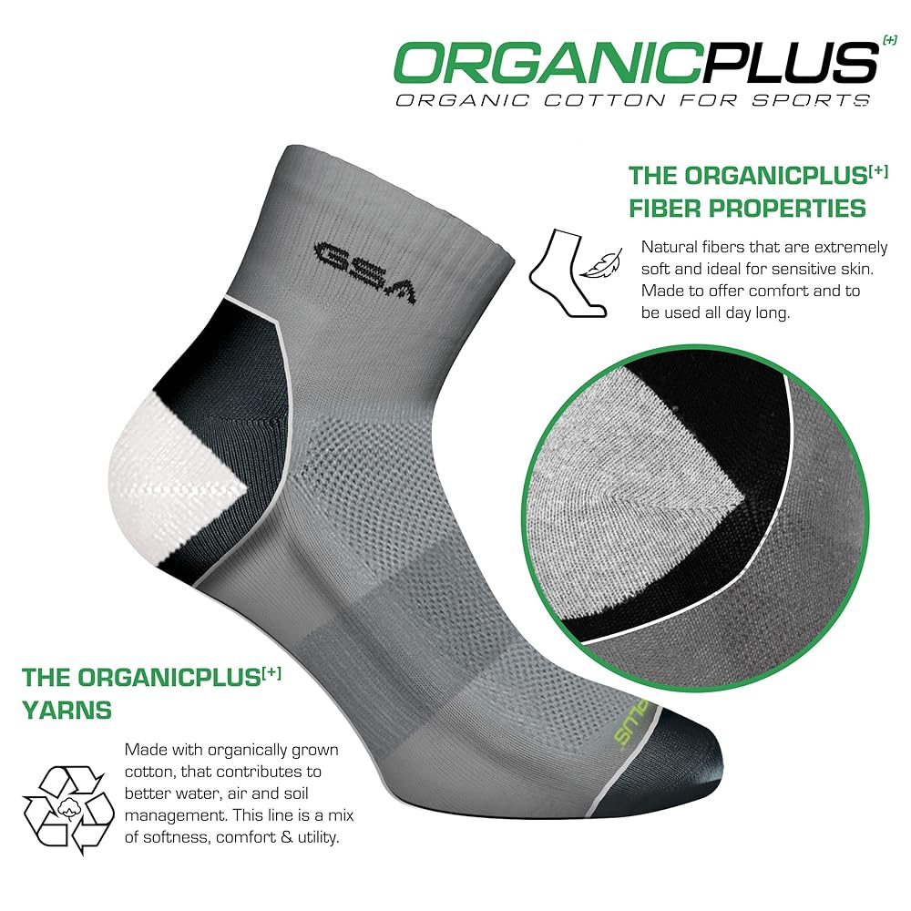 GSA OrganicPlus+ Quarter Extra Cushioned  Men's Socks - Multipack