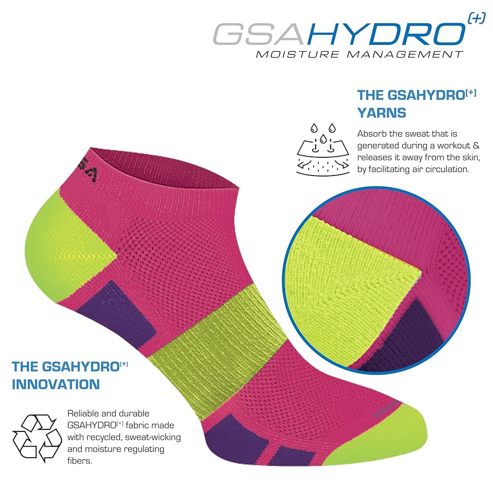 GSA Hydro+  Low Cut Extra Cushioned Women's Socks - Multicolor