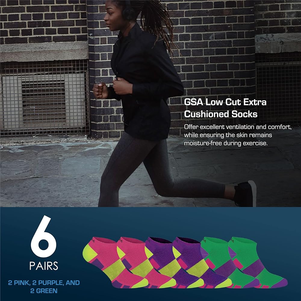 GSA Hydro+  Low Cut Extra Cushioned Women's Socks - Multicolor