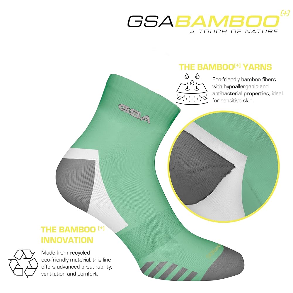 GSA Bamboo+ Quarter Half Terry Women's Socks - Multicolor