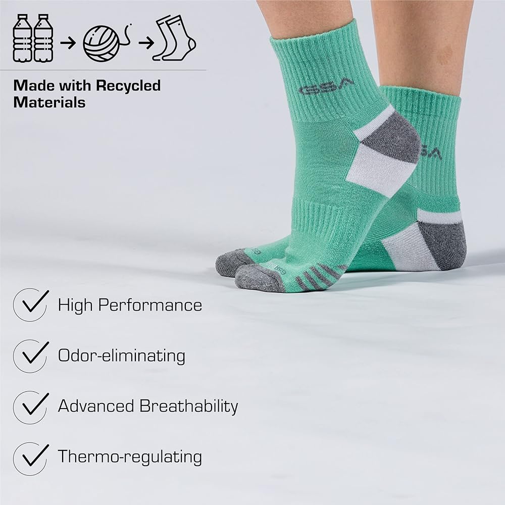 GSA Bamboo+ Quarter Half Terry Women's Socks - Multicolor