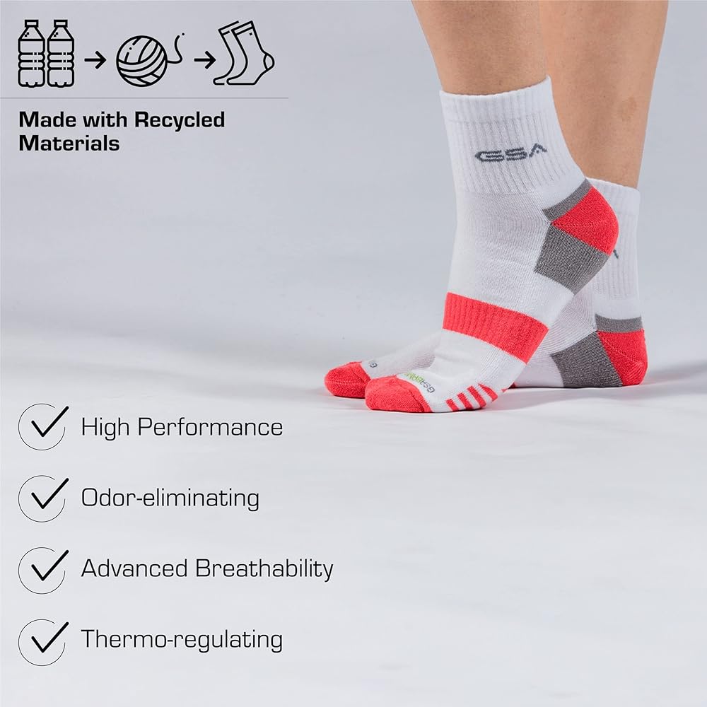 GSA Bamboo+ Quarter Half Terry Women's Socks - White